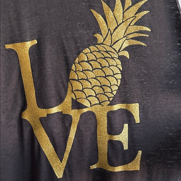 Chaser Black Tank Top with Gold Pineapple Design - Picture 2 of 4